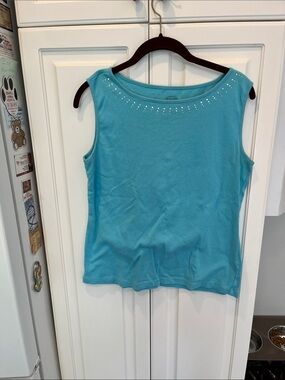 Talbots Tank with Rhinestones around the neck - Large